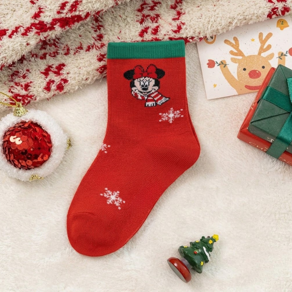Christmas Pattern Mid Calf Socks For Kids