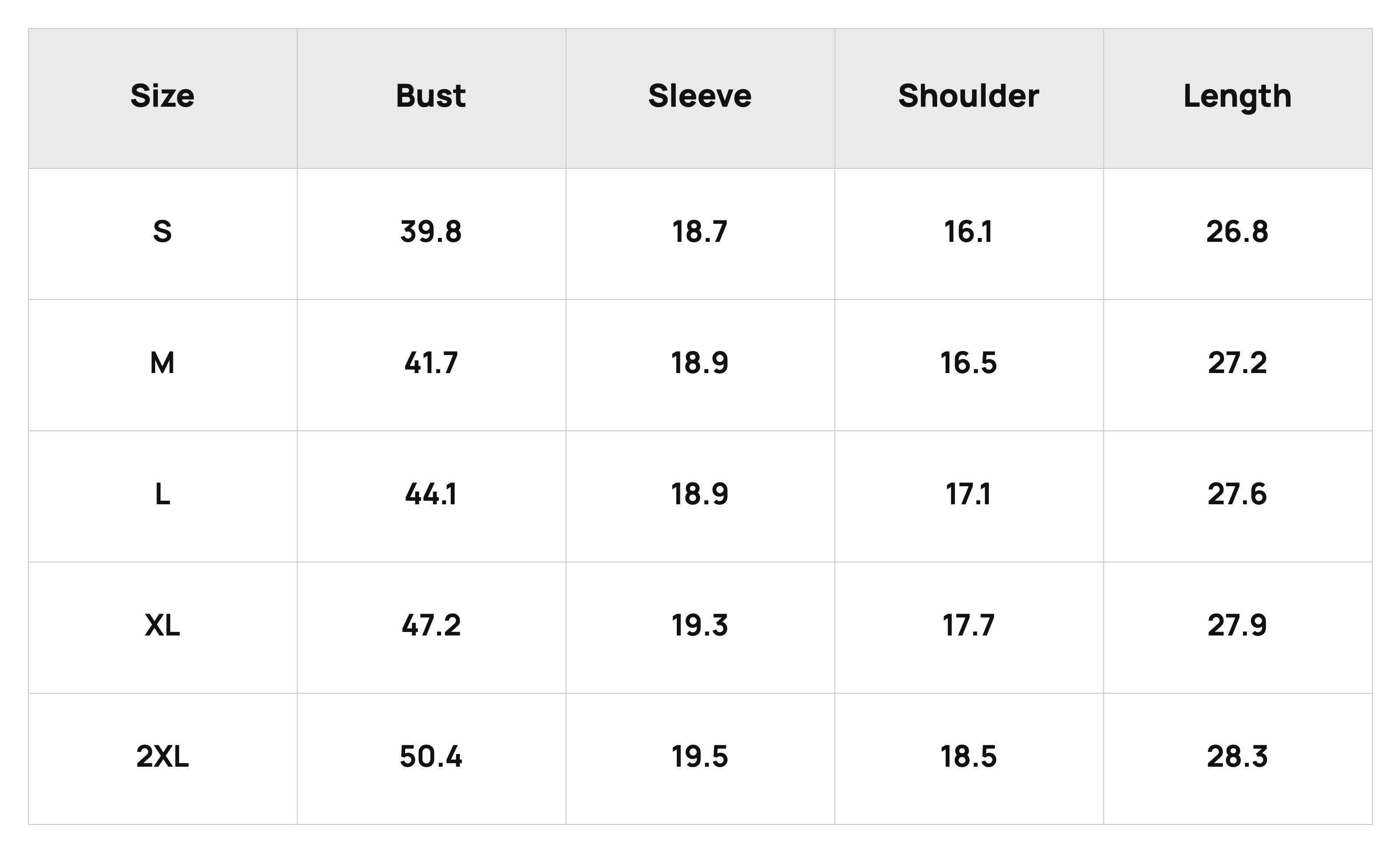 Size Chart