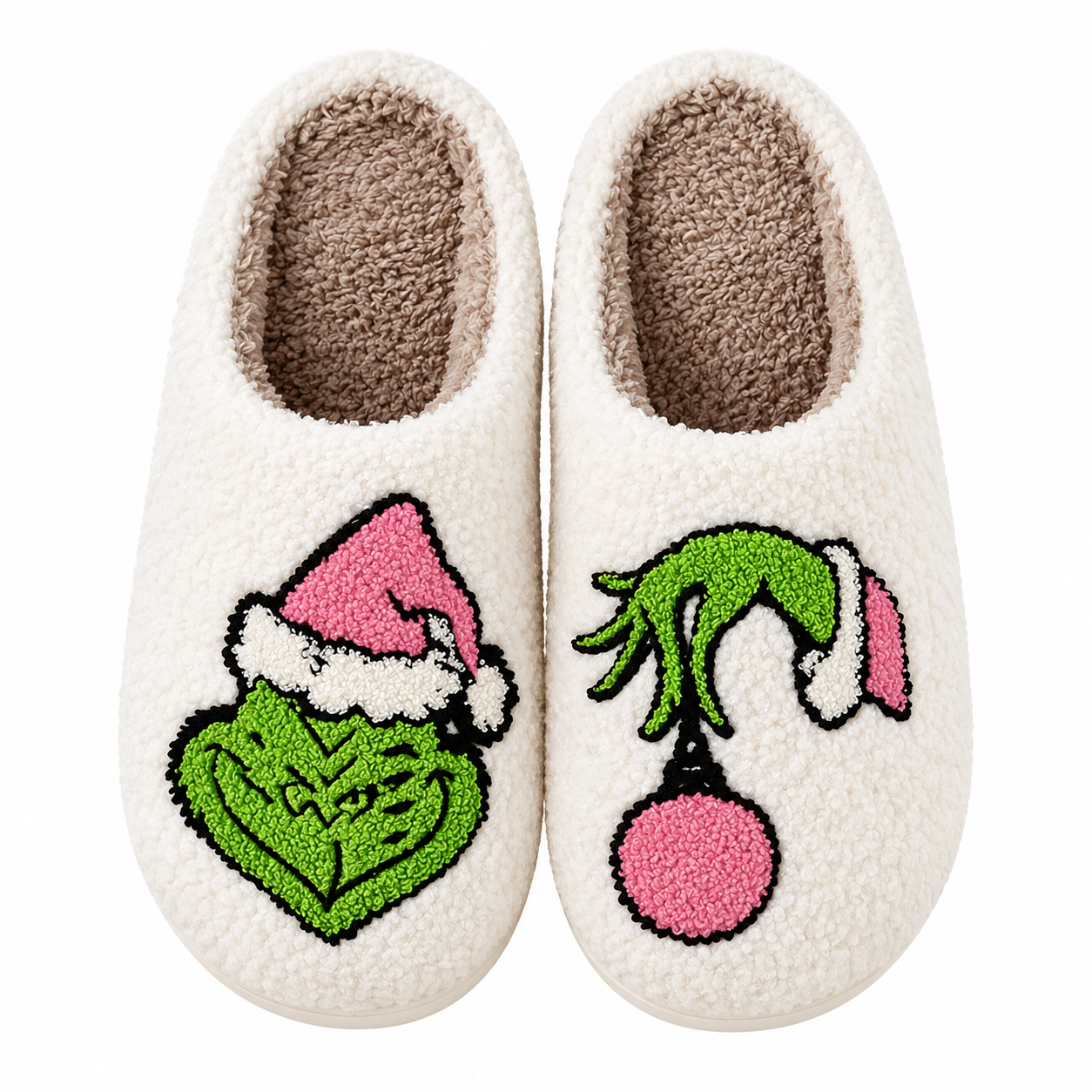 Christmas Plush Fuzzy House Slippers for Women and Men