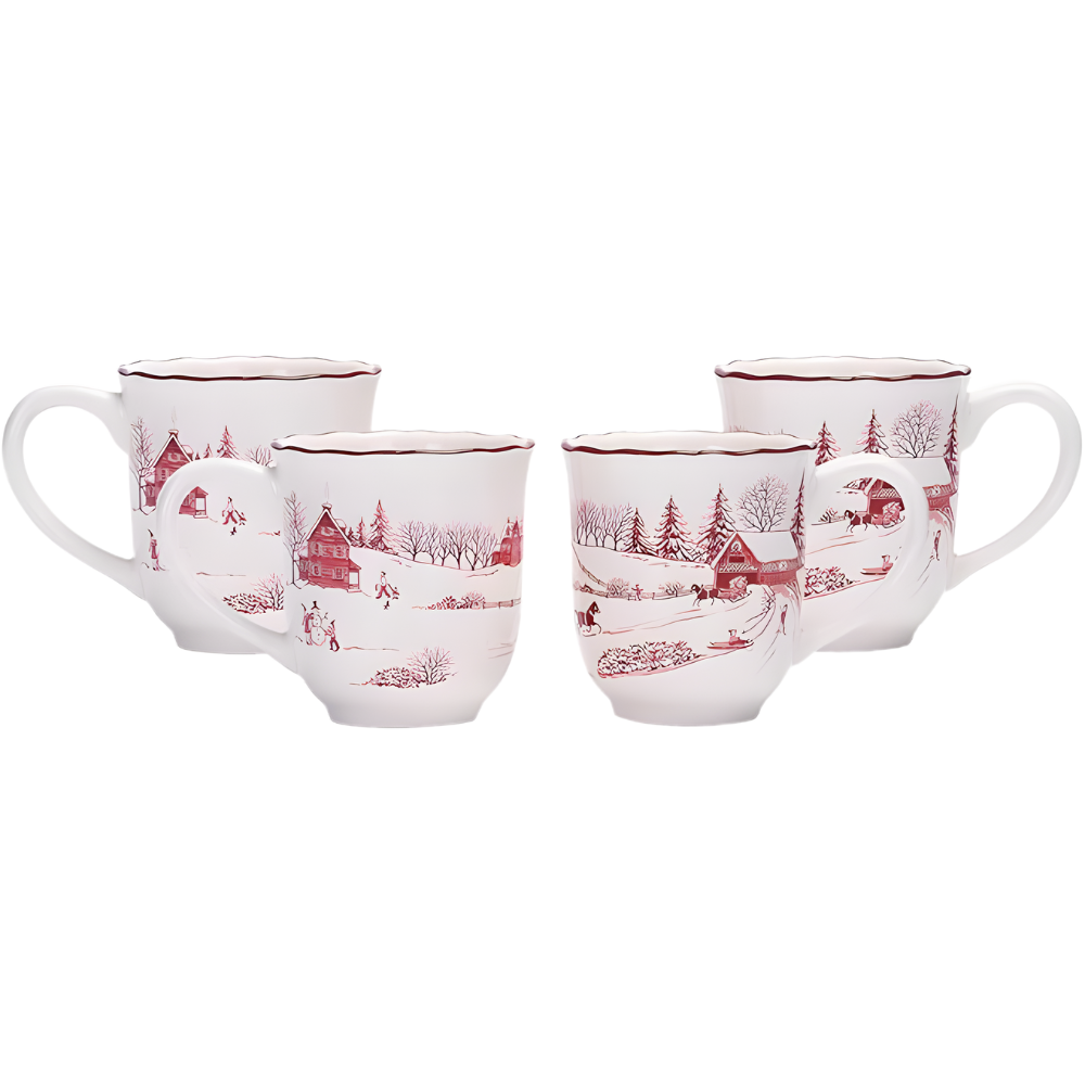 Sets of 4 Christmas Merry Ceramic Mug 