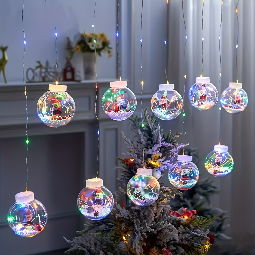Battery Powered Ornament Curtain Lights with Multiple Modes