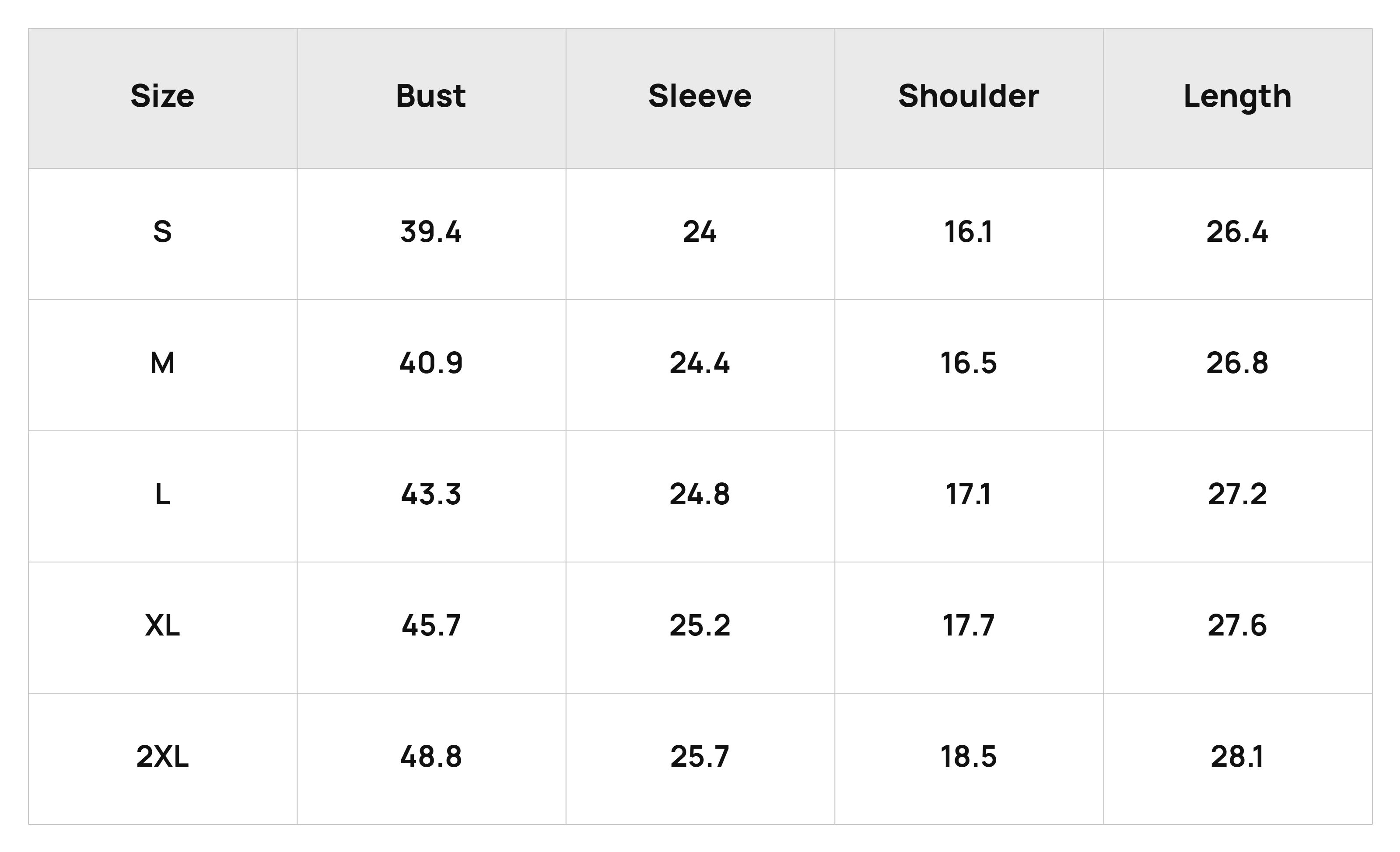Size Chart