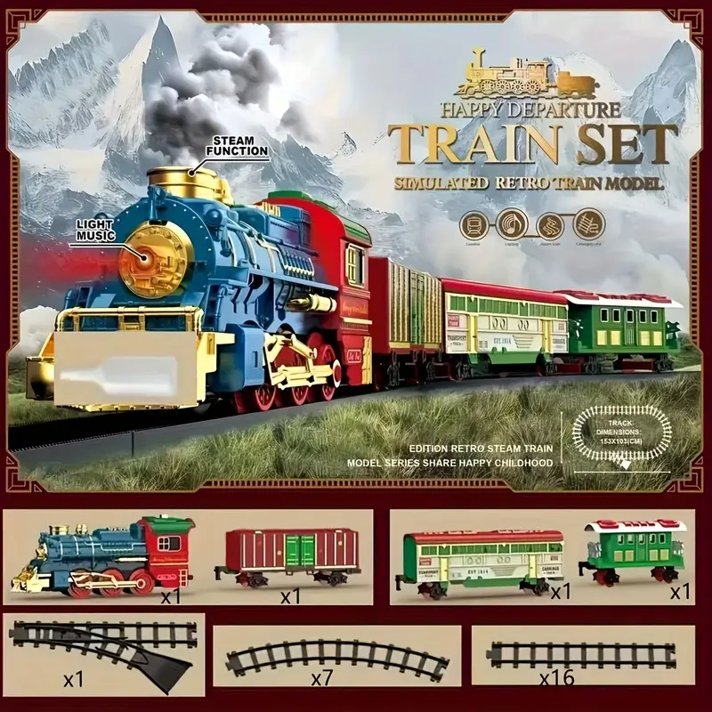 Christmas Electric Track Set With Music And Lights For Kids