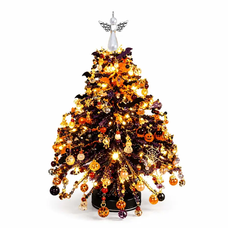  Handmade Tabletop DIY Beaded Christmas Tree Decor Kit Set 
