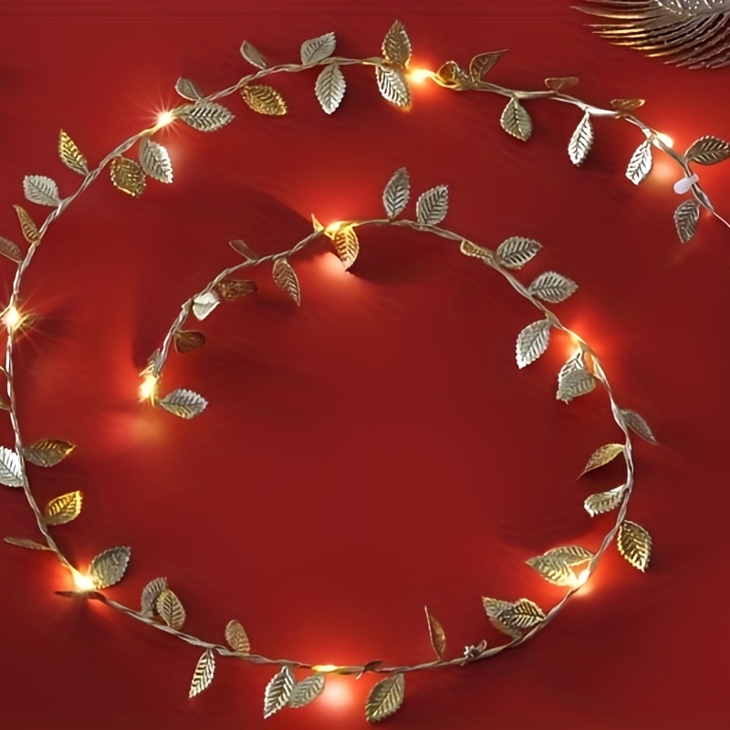 Battery Powered Leaf LED String Lights for Home and Holiday Decor