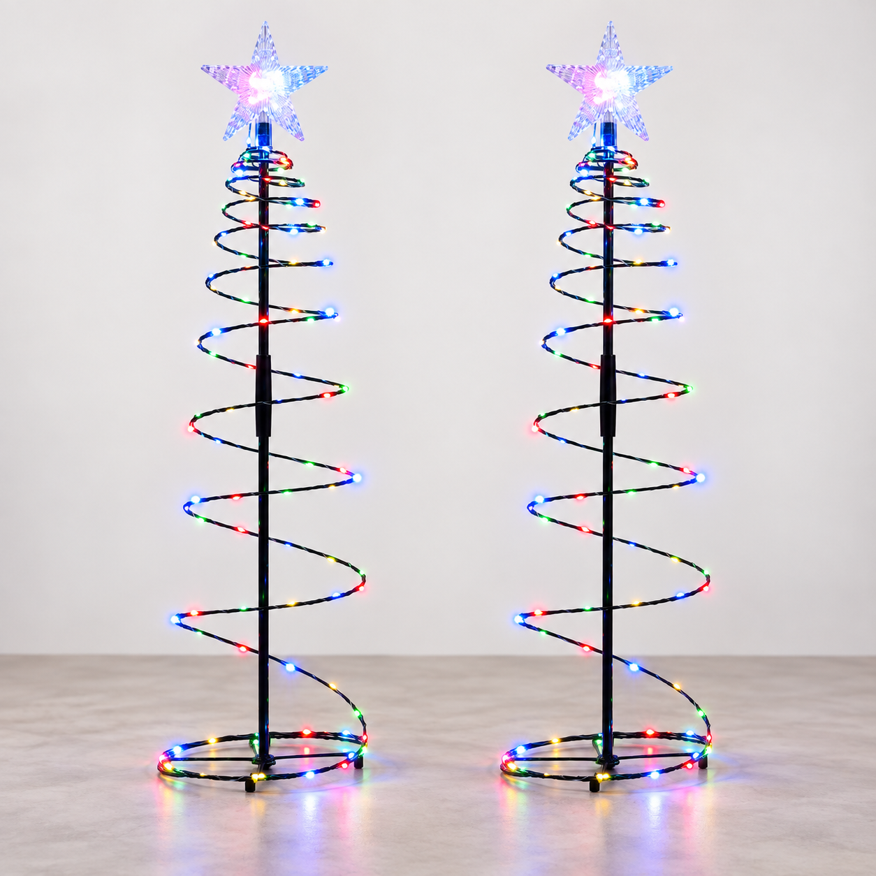 Solar Powered Iron Christmas Tree Lights For Outdoor Garden Decor