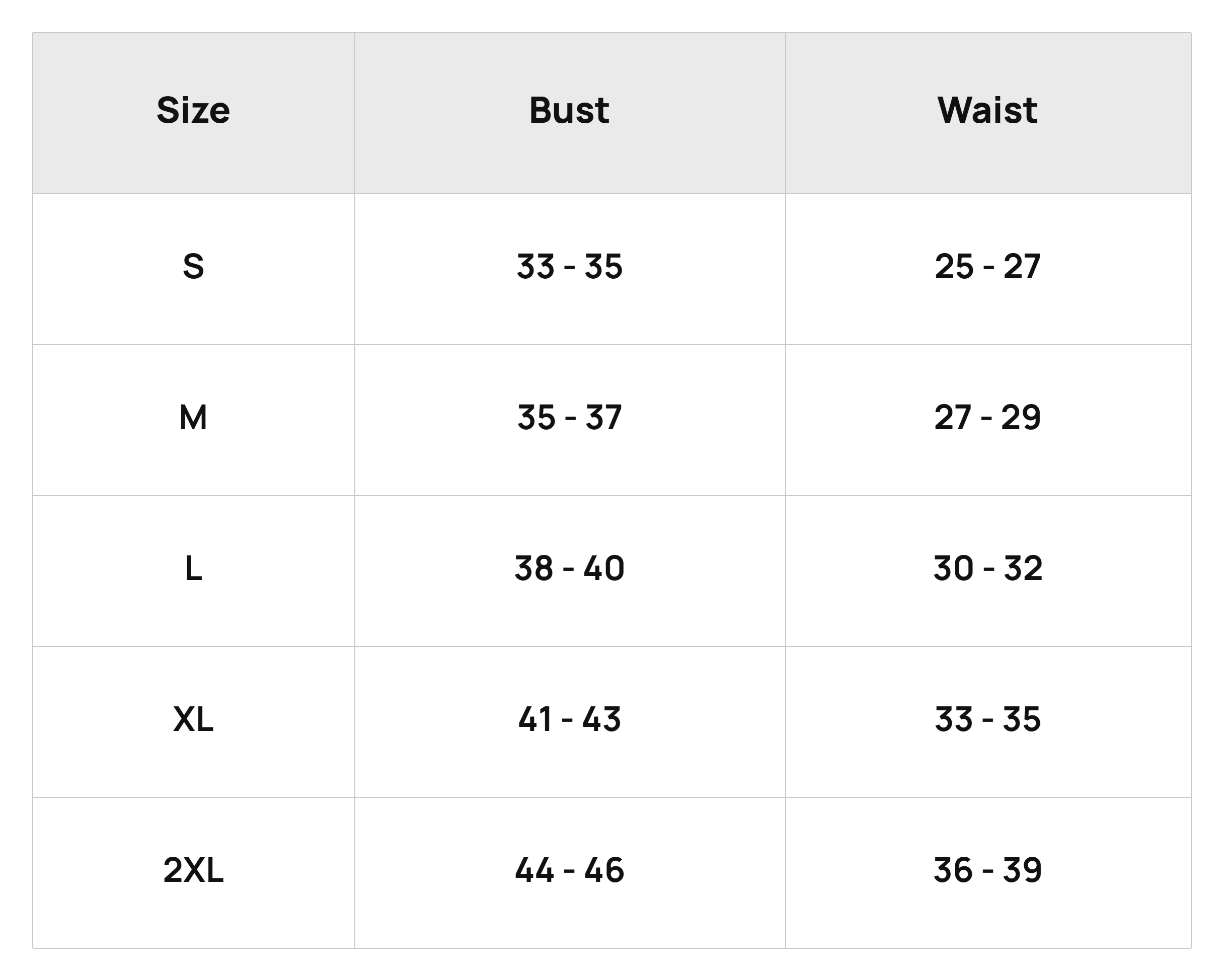 Size Chart