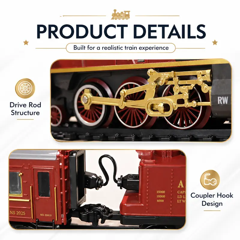 Classic Christmas Railway Train Set With Remote Control