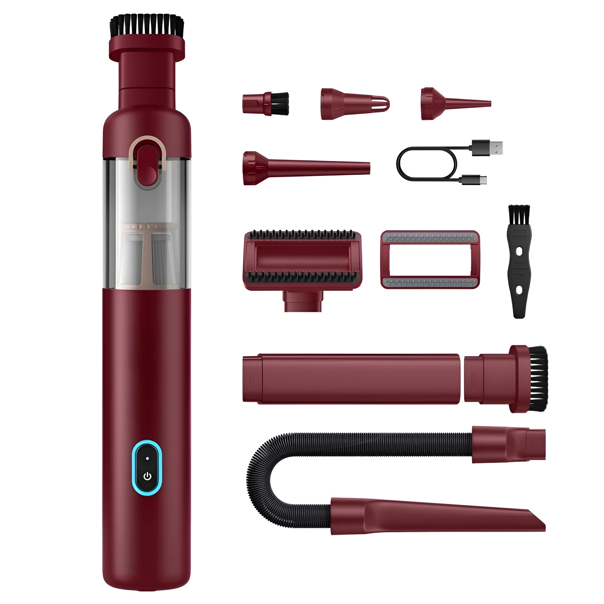 Mini Cordless Car Vacuum With Strong Suction And Multiple Nozzles For Cars