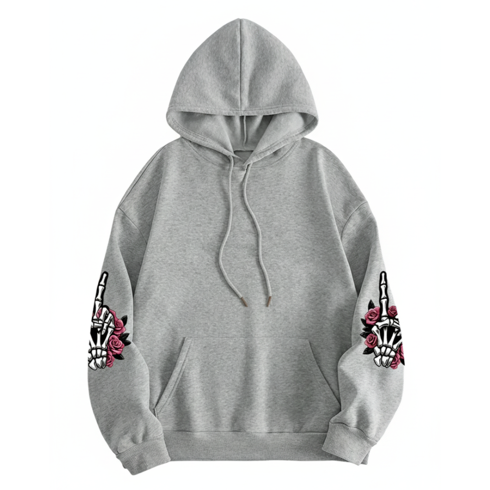 Plus Size Hooded Sweatshirt With An Adjustable Drawstring