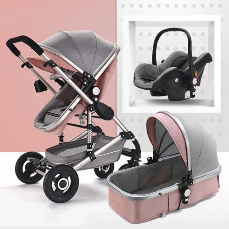 3-in-1 Stroller, Bassinet and Toddler Seat-Amzemart