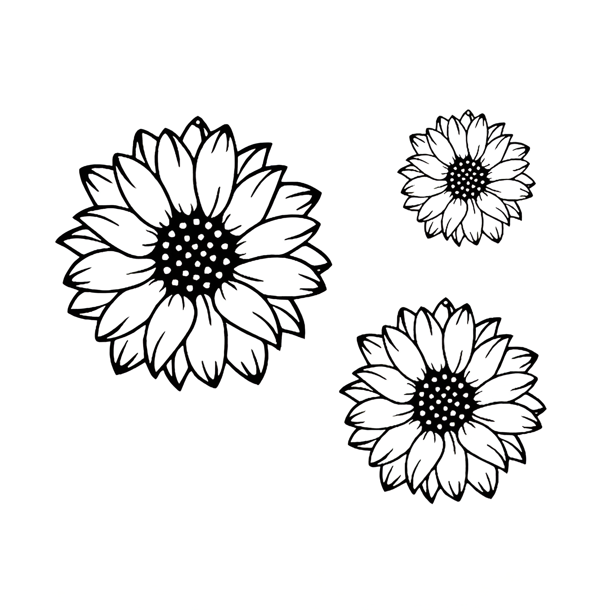 3pcs Metal Sunflower Wall Art, Countryside Garden Decor, Outdoor Fence Hanging