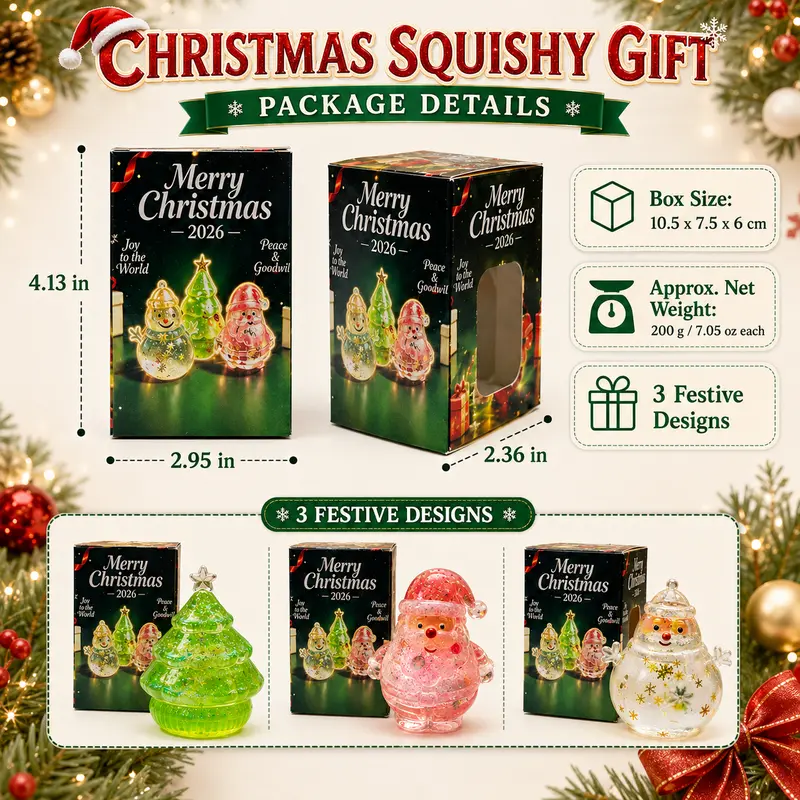 Santa Snowman And Christmas Tree Squishy Toys