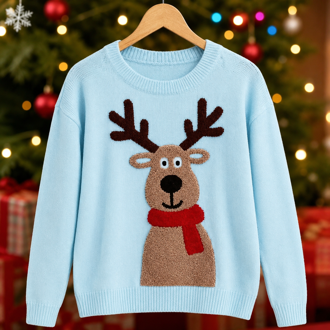Christmas Deer Pattern Jacquard Sweater For Women