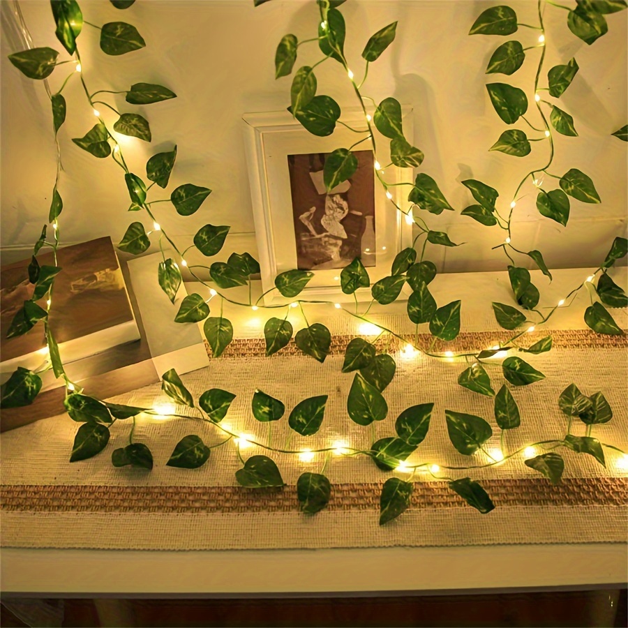 Battery Powered Vine LED Leaf String Lights for Home and Party Decor
