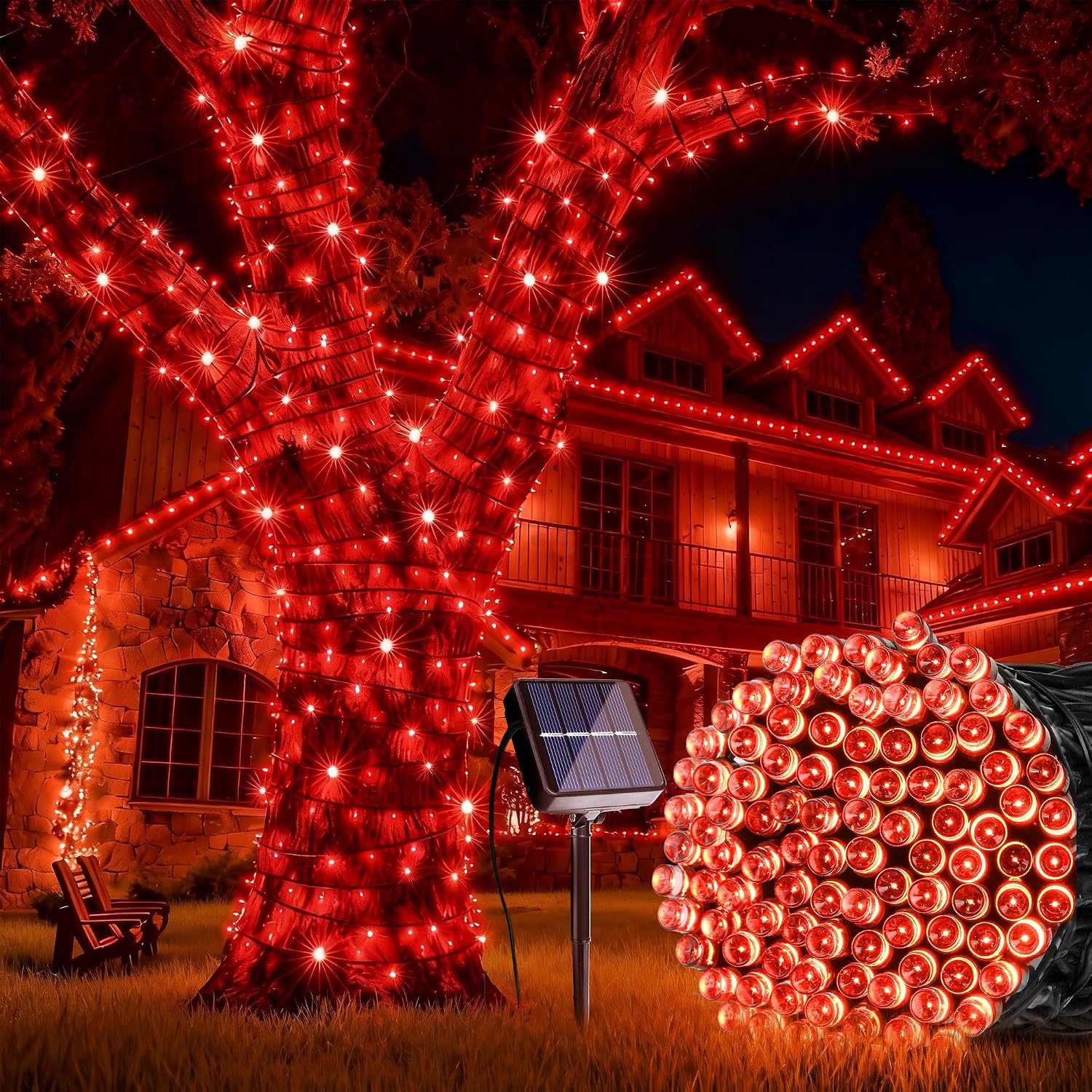 Solar String Lights 39FT 100 LED Waterproof Outdoor Lights
