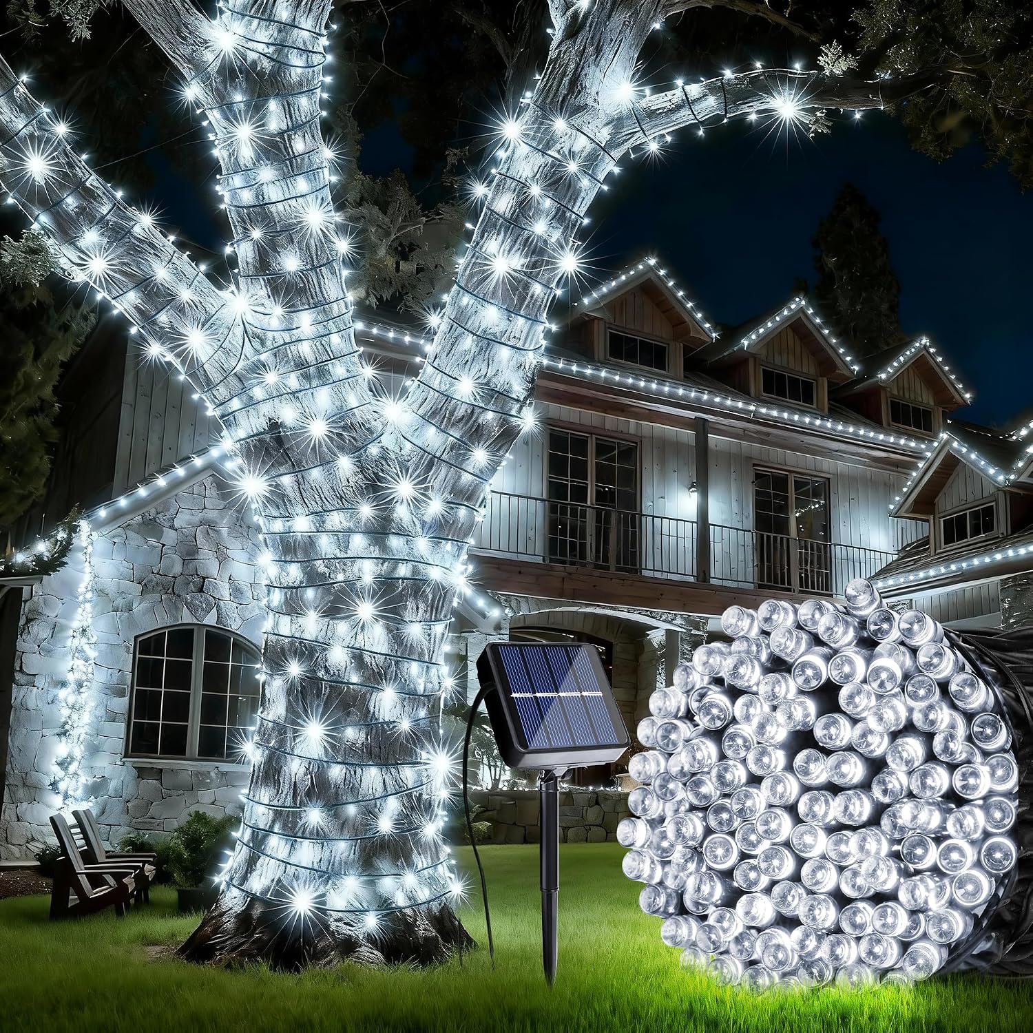 Solar String Lights 39FT 100 LED Waterproof Outdoor Lights