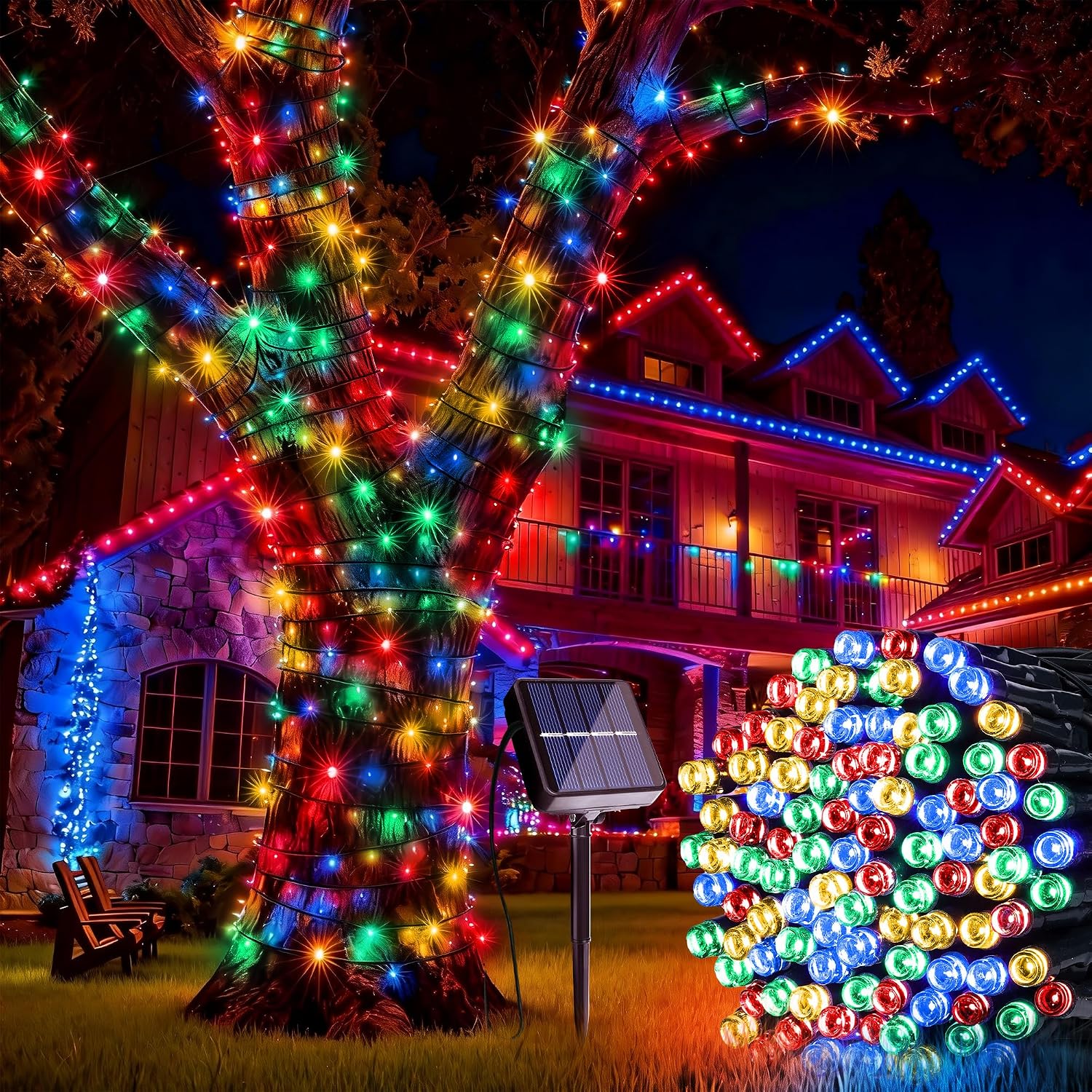 Solar String Lights 39FT 100 LED Waterproof Outdoor Lights