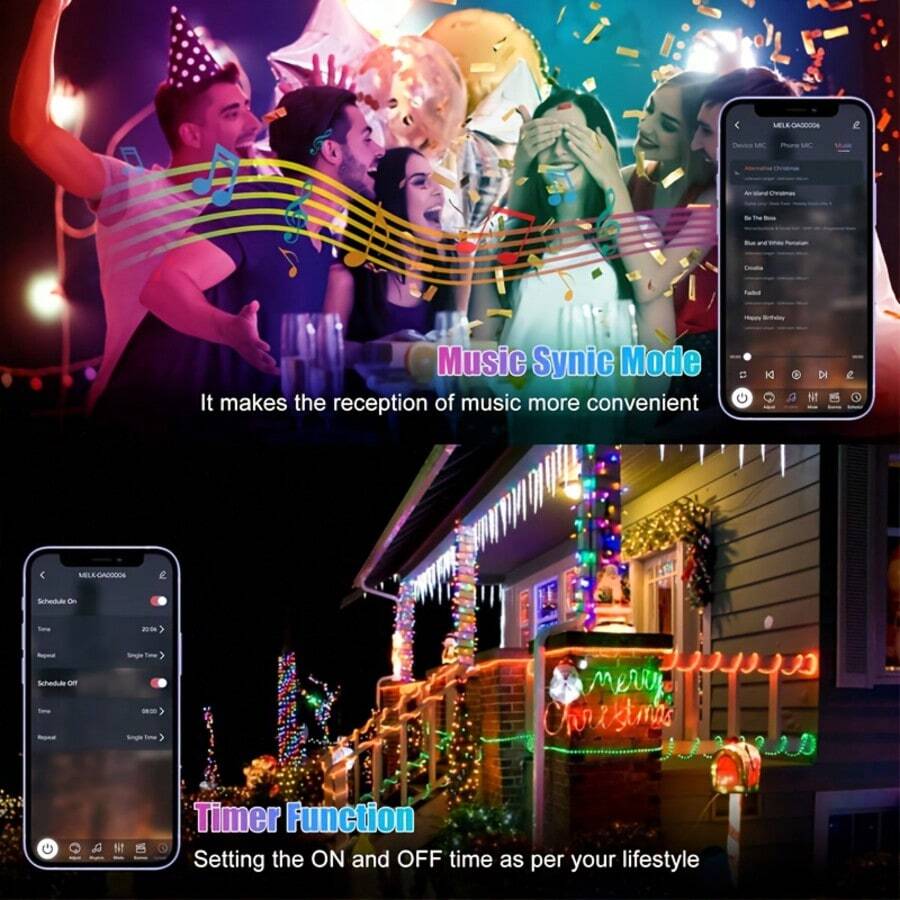 400-LED Smart Curtain String Lights With Programmable Animations And Text Effects-Perfect For Decorating Bedrooms, Gardens, Weddings, Christmas, And Valentine's Day-Make An Excellent Choice For Holiday Gifts. - 16.4FT/50LED - View 9