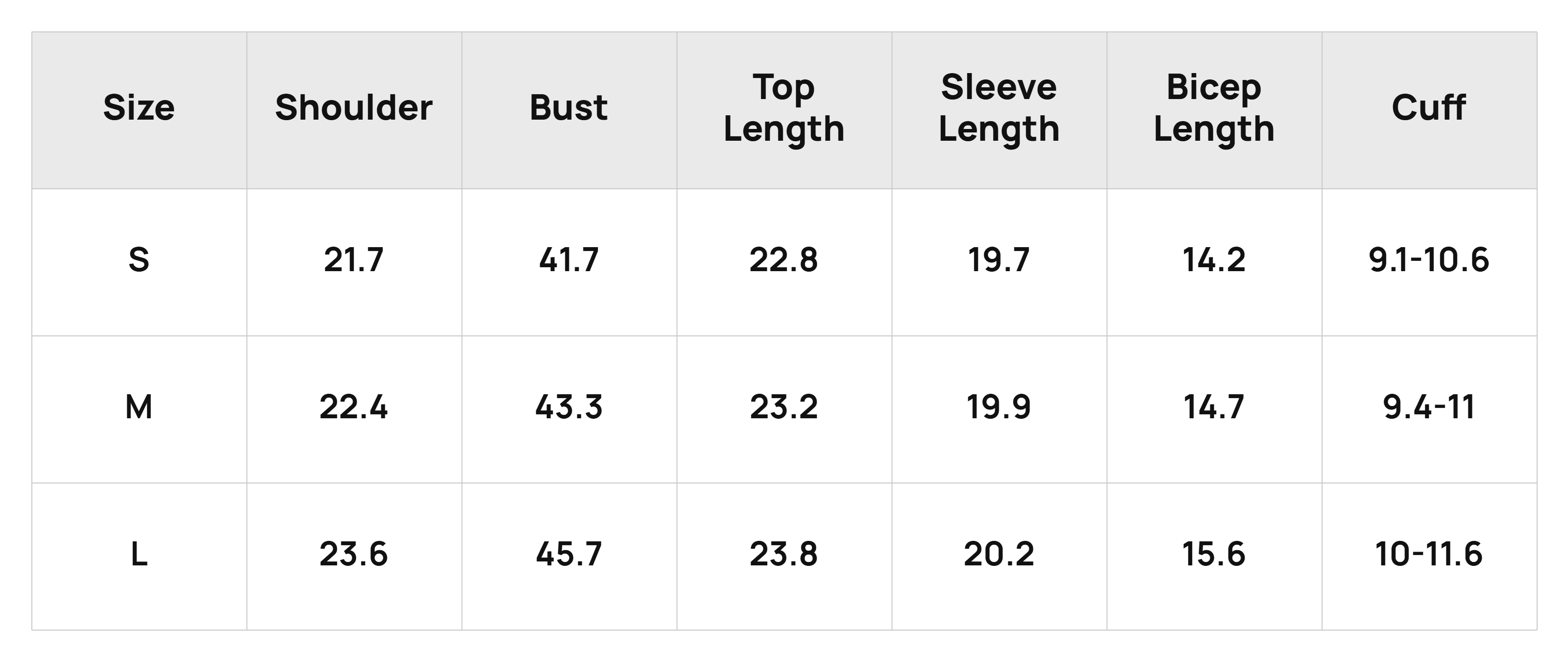 Size Chart