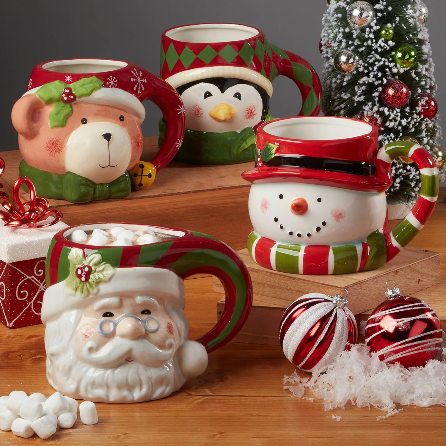4 Piece Holiday Coffee Mug Set For Men And Women