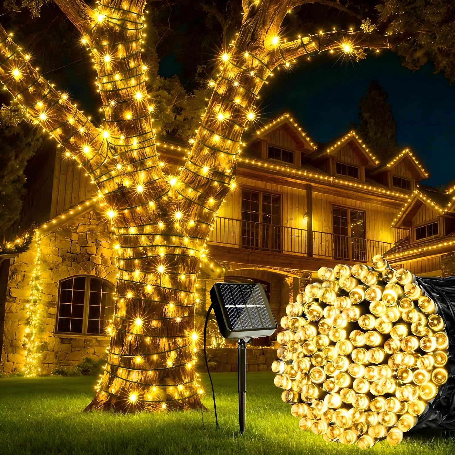 Solar String Lights 39FT 100 LED Waterproof Outdoor Lights