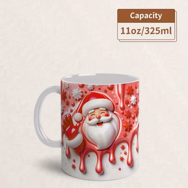 3d santa mug with realistic santa claus face cup with   beard waves   glaze hot cold beverage cup for christmas birthday gifts home office or party decor ideal for coffee tea hot chocolate durable holiday drinkware christmas mug festive gift item vibrant   4