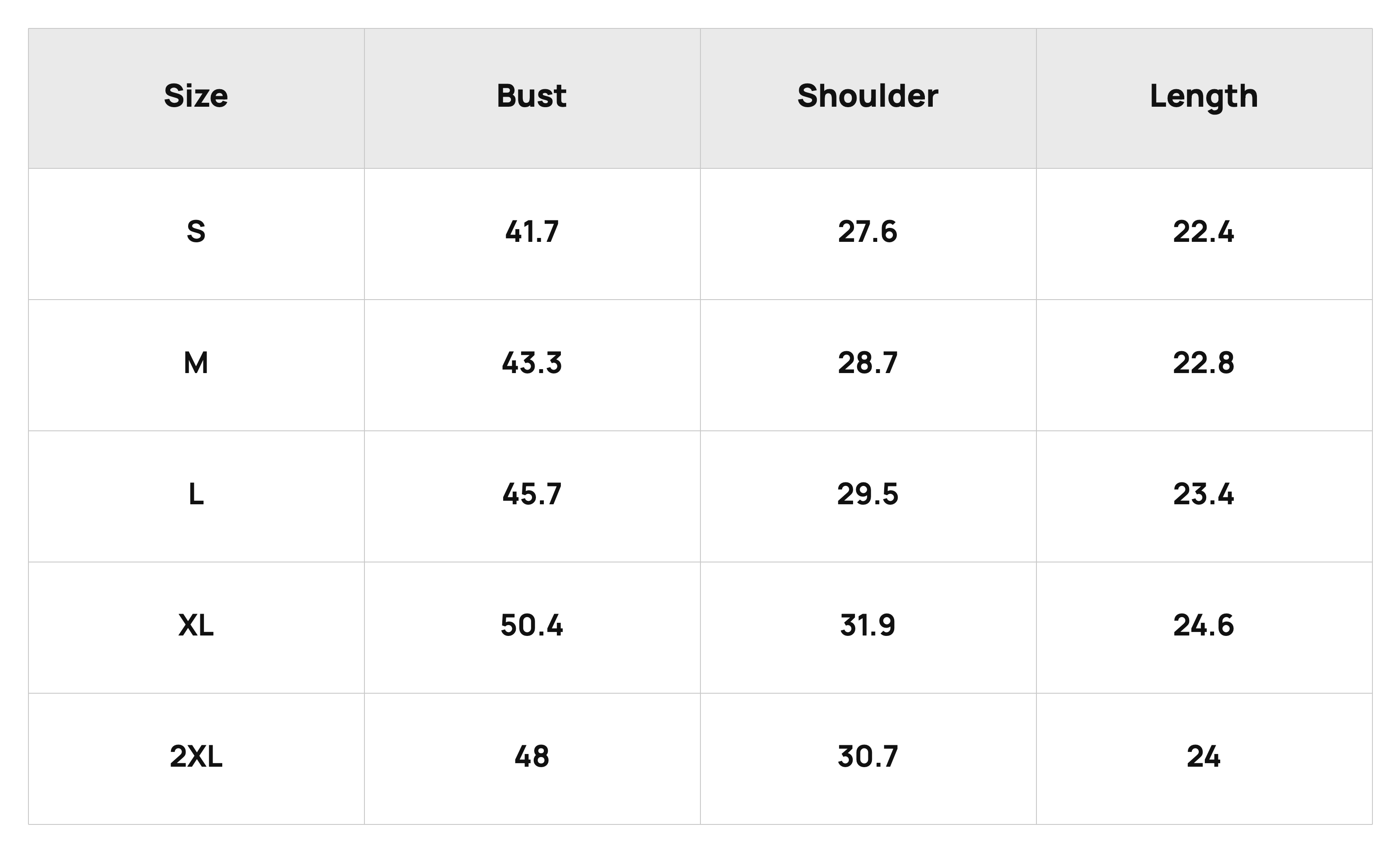 Size Chart