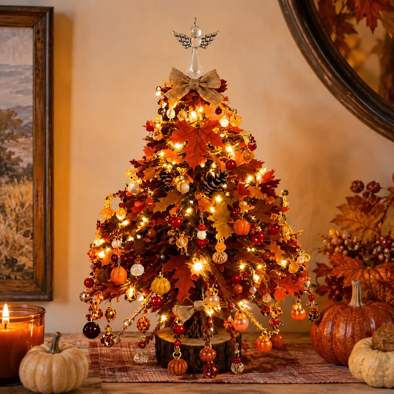  Handmade Tabletop DIY Beaded Christmas Tree Decor Kit Set 