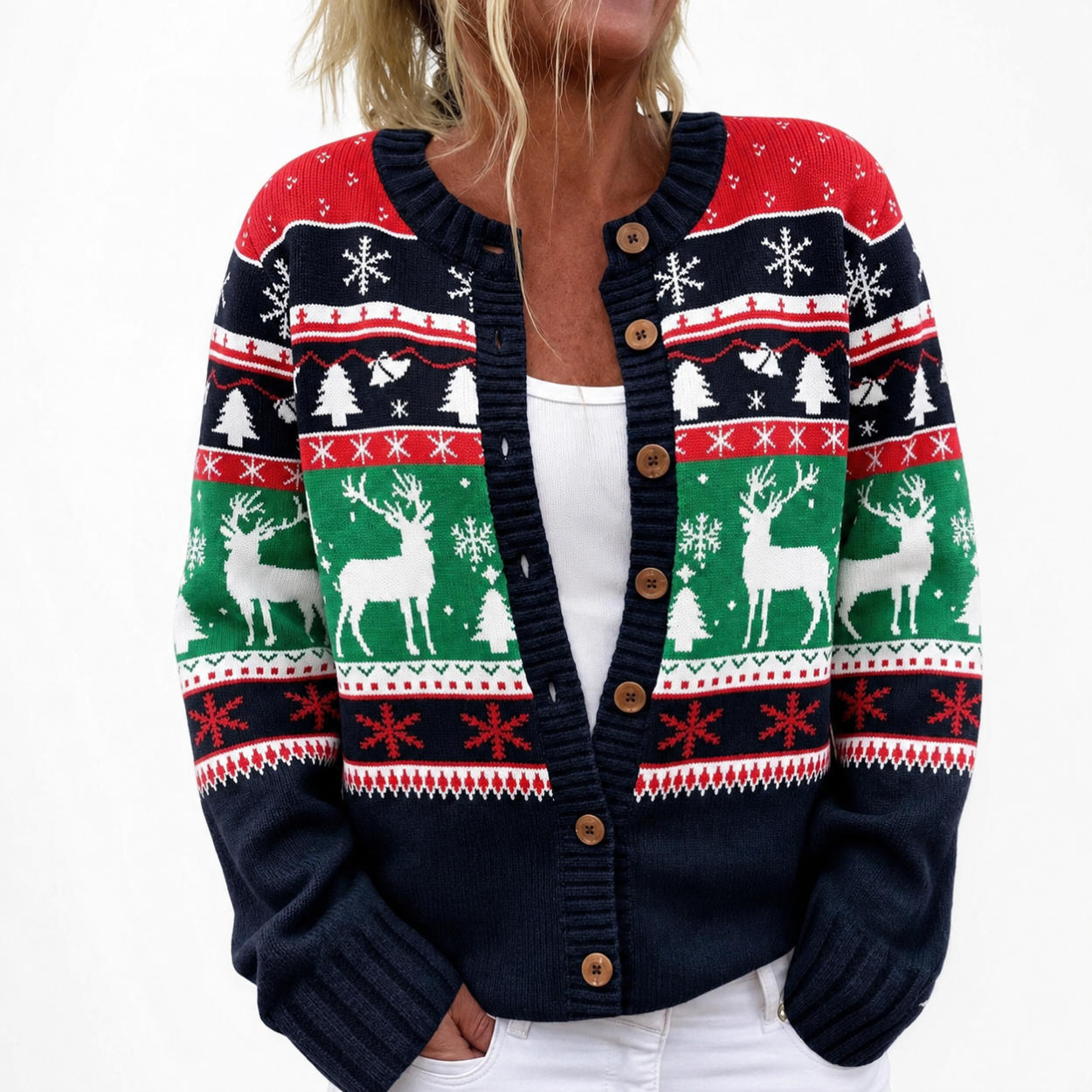 Christmas Knit Cardigan Sweater For Women 