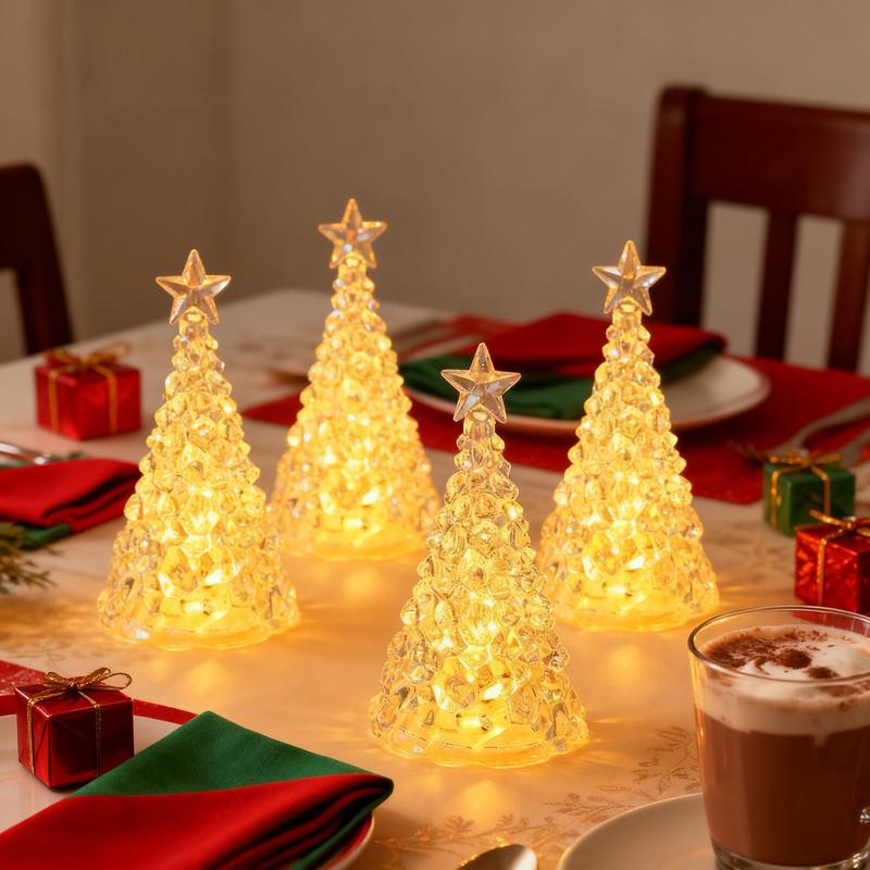 Christmas Star Tree Crystal Mini LED Festive Decor Lights
