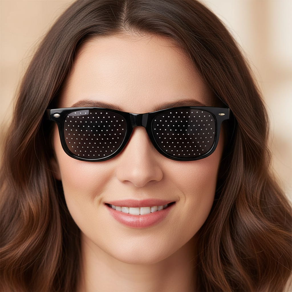 Pinhole Lens Reading Frame Perforated Design Glasses