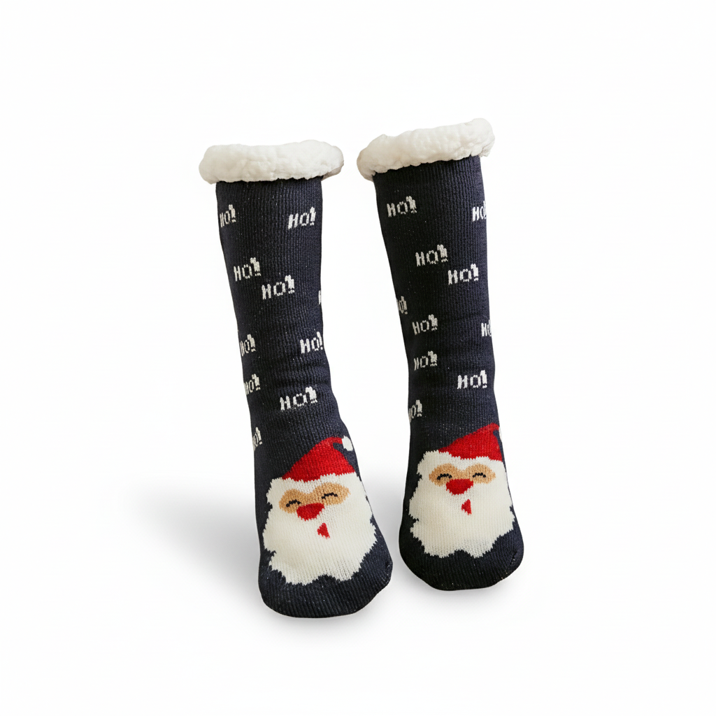 Soft Plush Fleece Lined Christmas Socks For Women