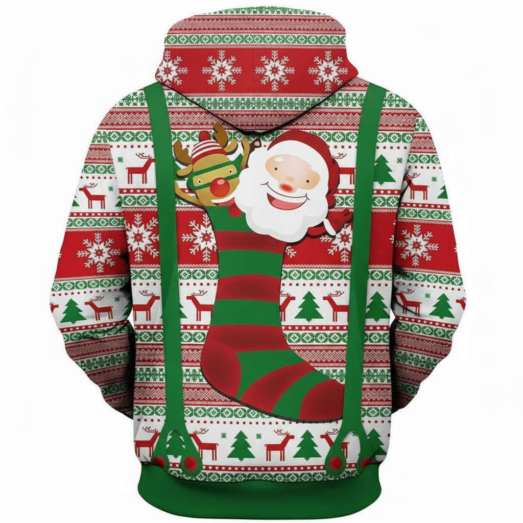 Christmas All Over Print 3D Graphic Long Sleeve Hoodie