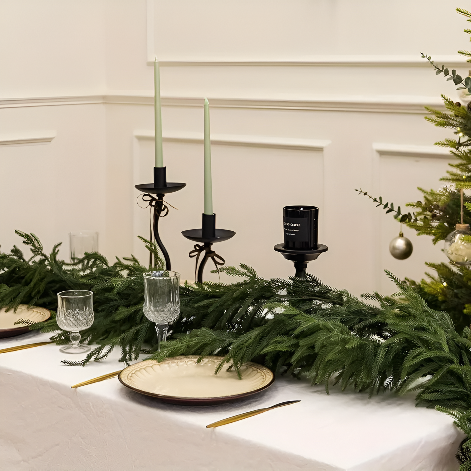 6ft Of Artificial Norfolk Pine Garland For Mantel And Table With Winter Greenery