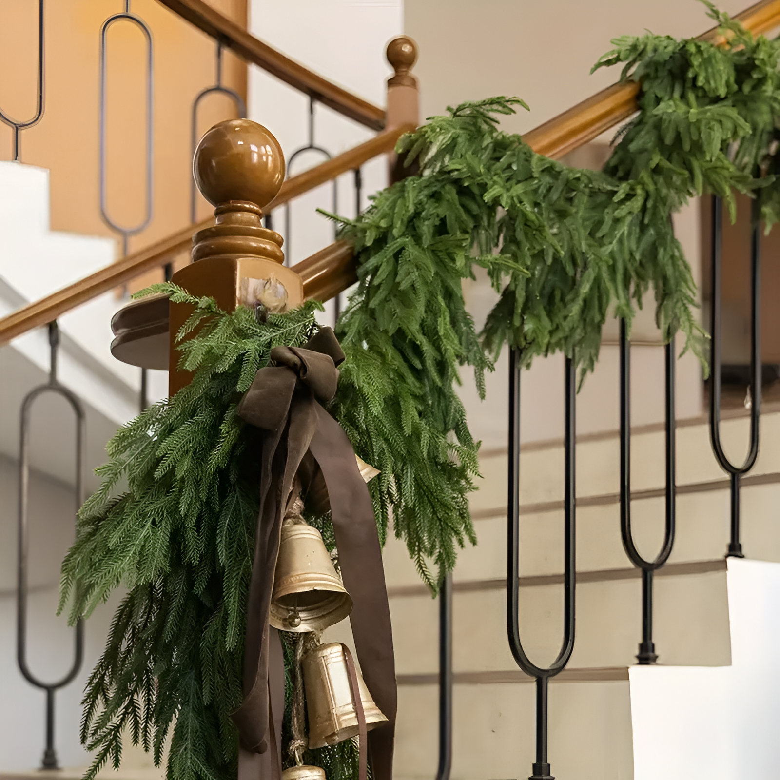 6ft Of Artificial Norfolk Pine Garland For Mantel And Table With Winter Greenery