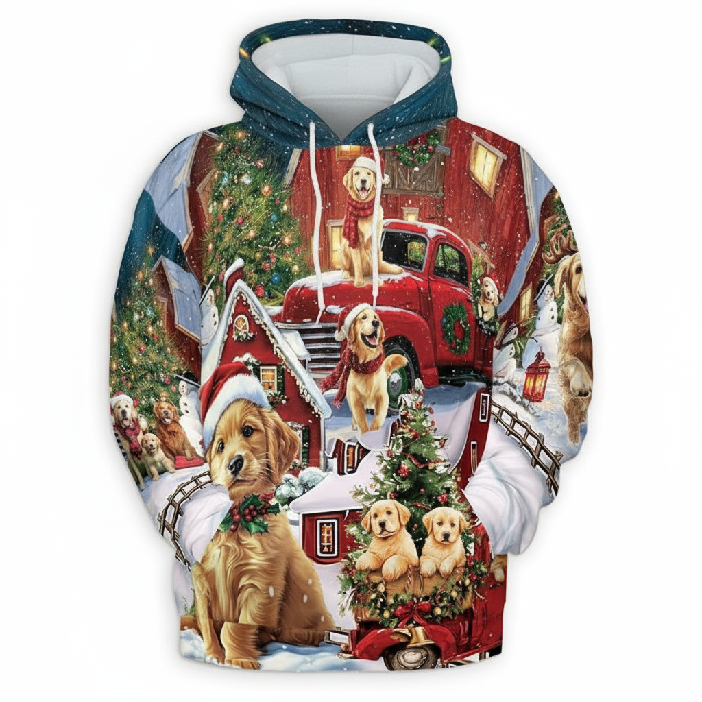 All Over Print Santa Costume Christmas Hoodie with Front Pocket