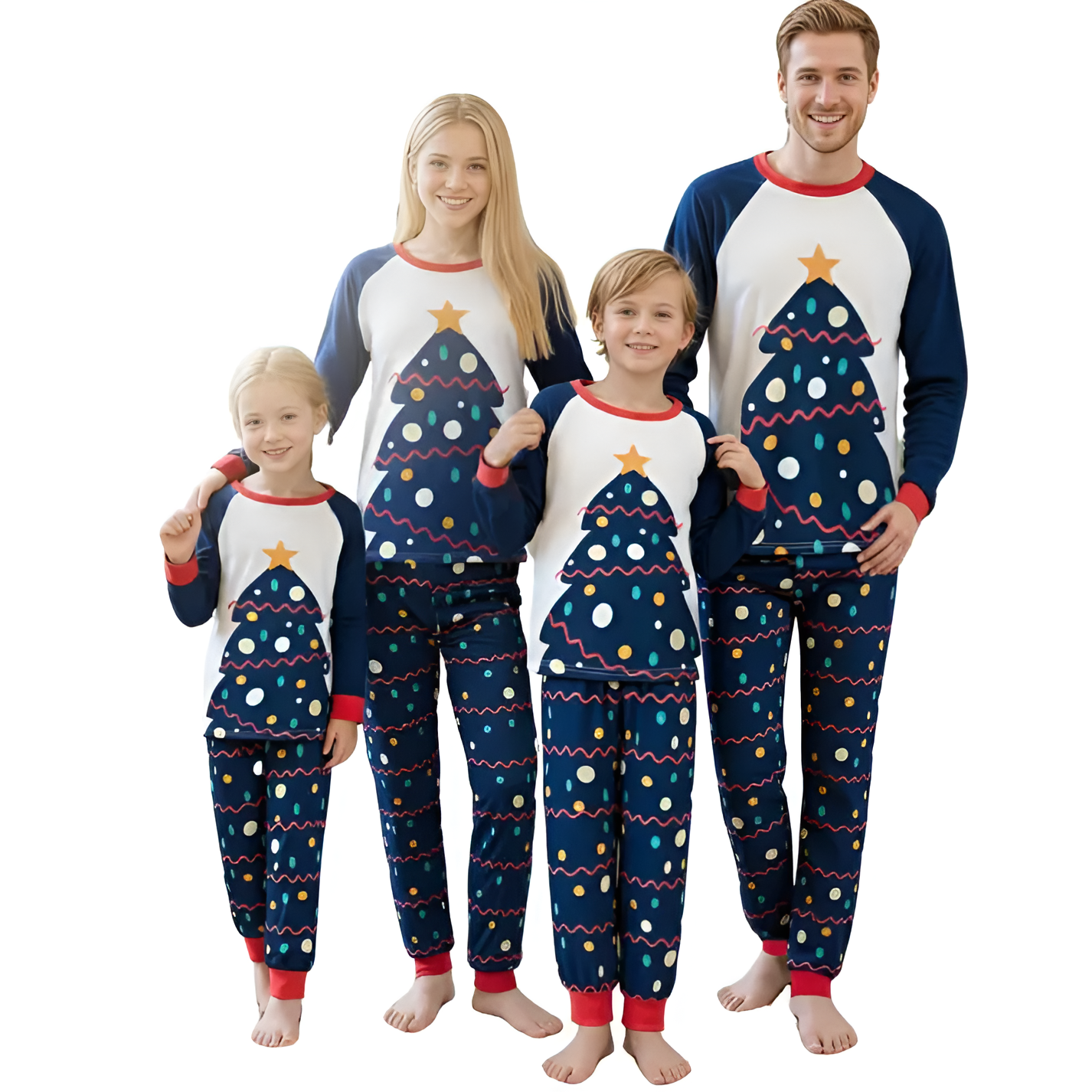 All Over Print Christmas Tree Design Family Matching Pajama Set