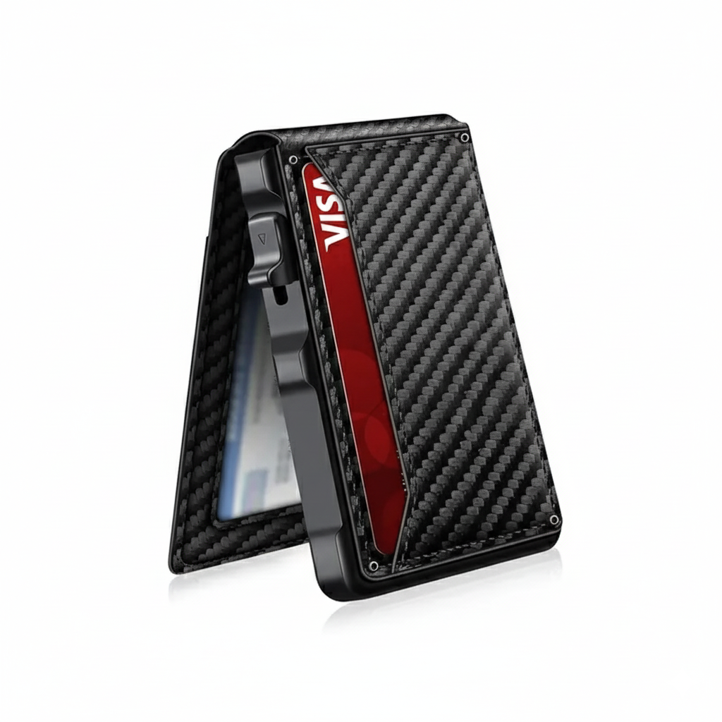 Compact Wallet With Aluminum Card Case And ID Window