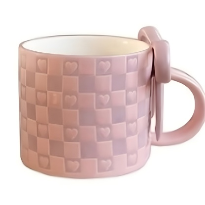 Bow Detail Ceramic Coffee Mug With Decorative Handle
