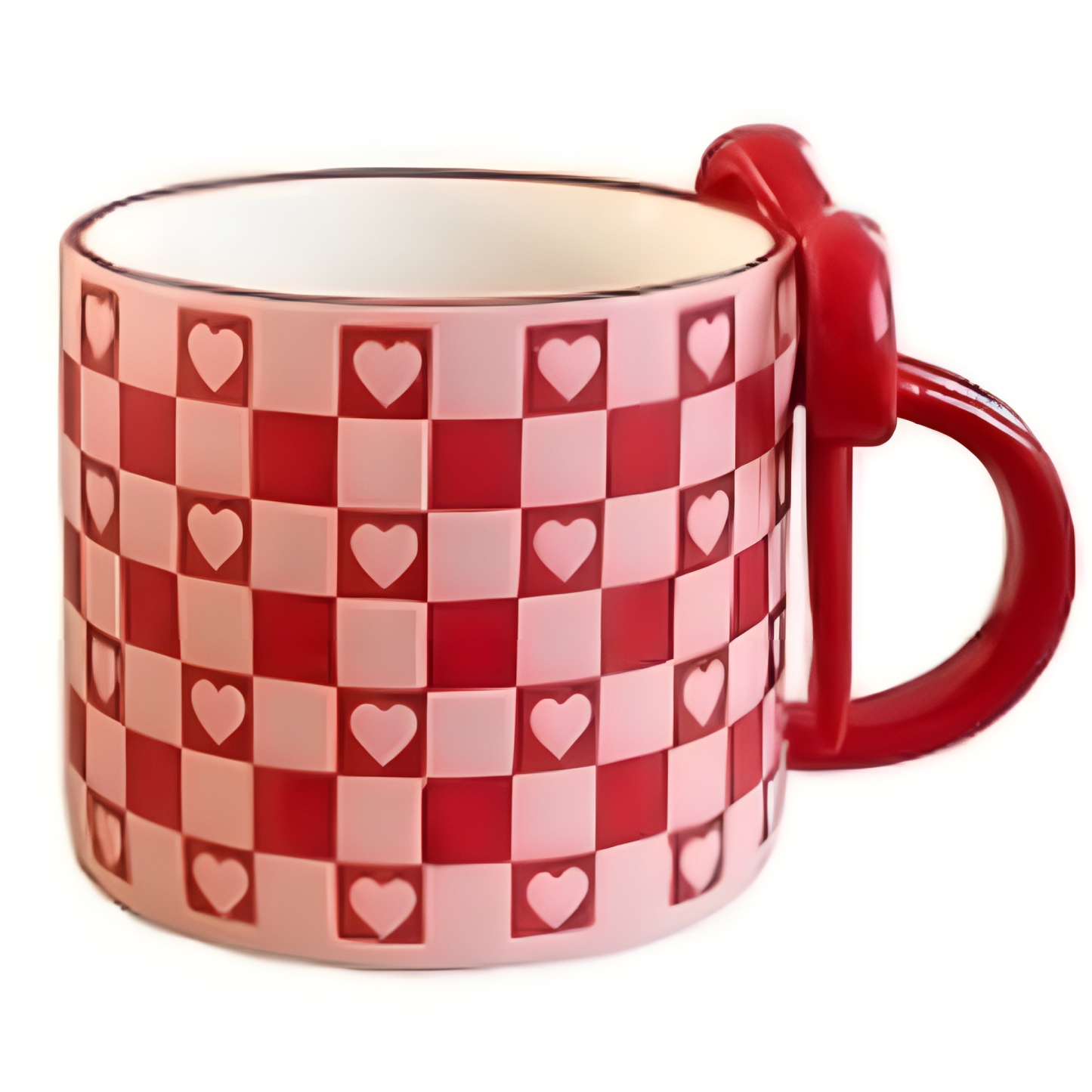 Bow Detail Ceramic Coffee Mug With Decorative Handle