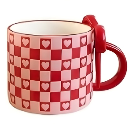 Bow Detail Ceramic Coffee Mug With Decorative Handle