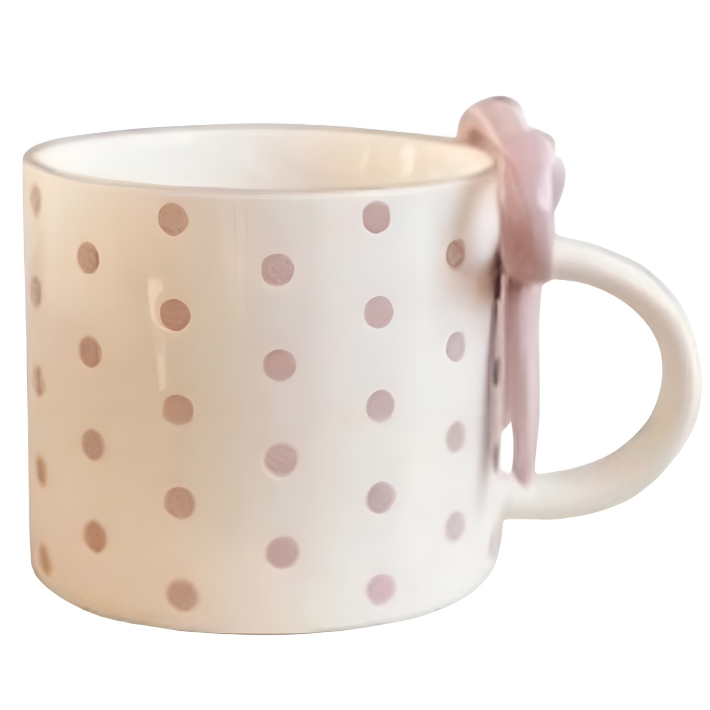 Bow Detail Ceramic Coffee Mug With Decorative Handle