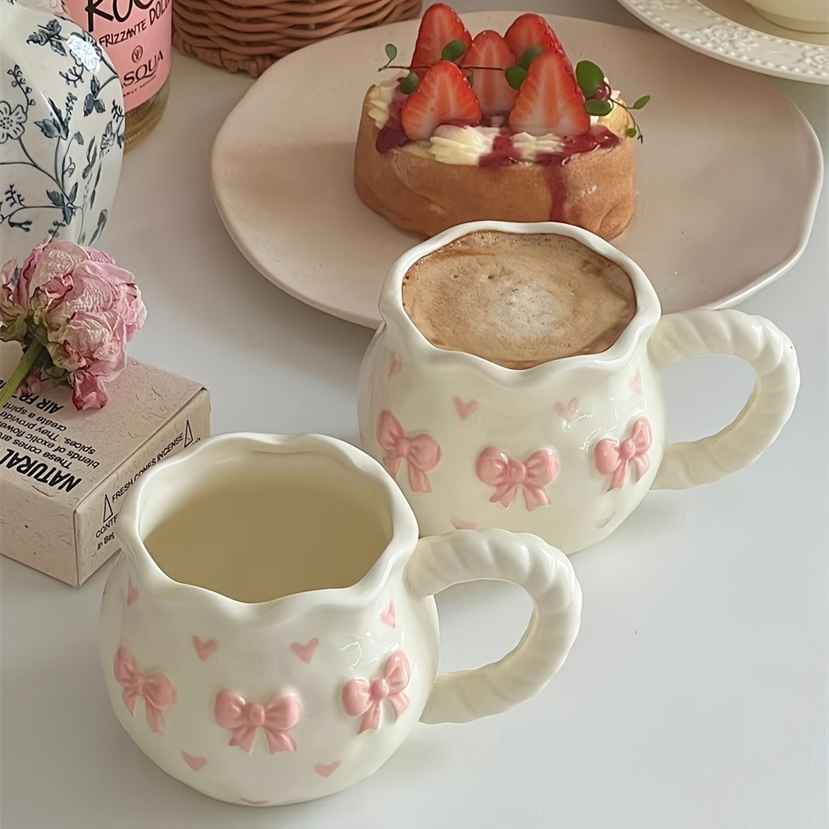 Bow Detail Decorative Ceramic Coffee Mug