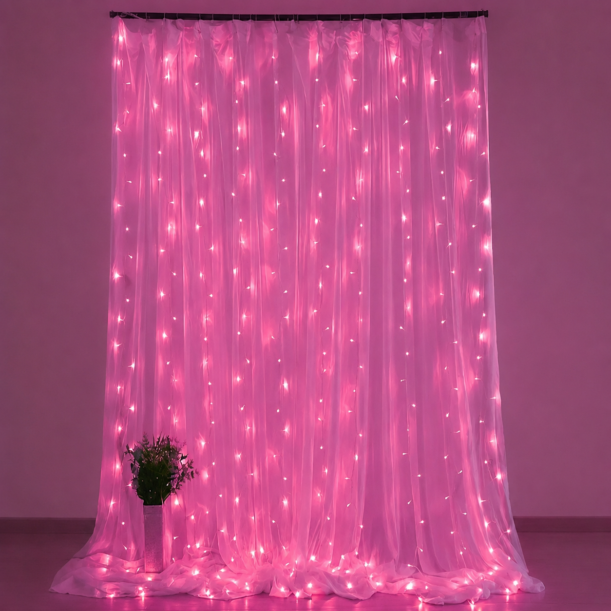 LED Curtain Christmas Lights With Remote Control  