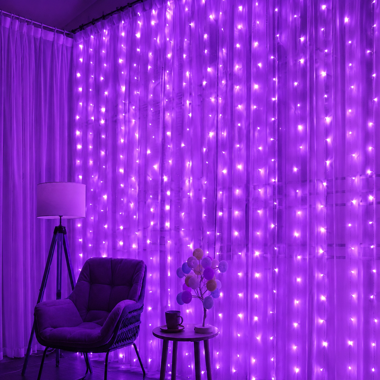LED Curtain Christmas Lights With Remote Control  