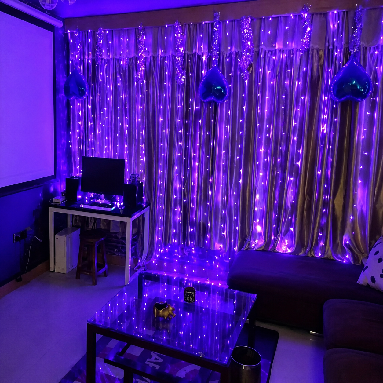 LED Curtain Christmas Lights With Remote Control  