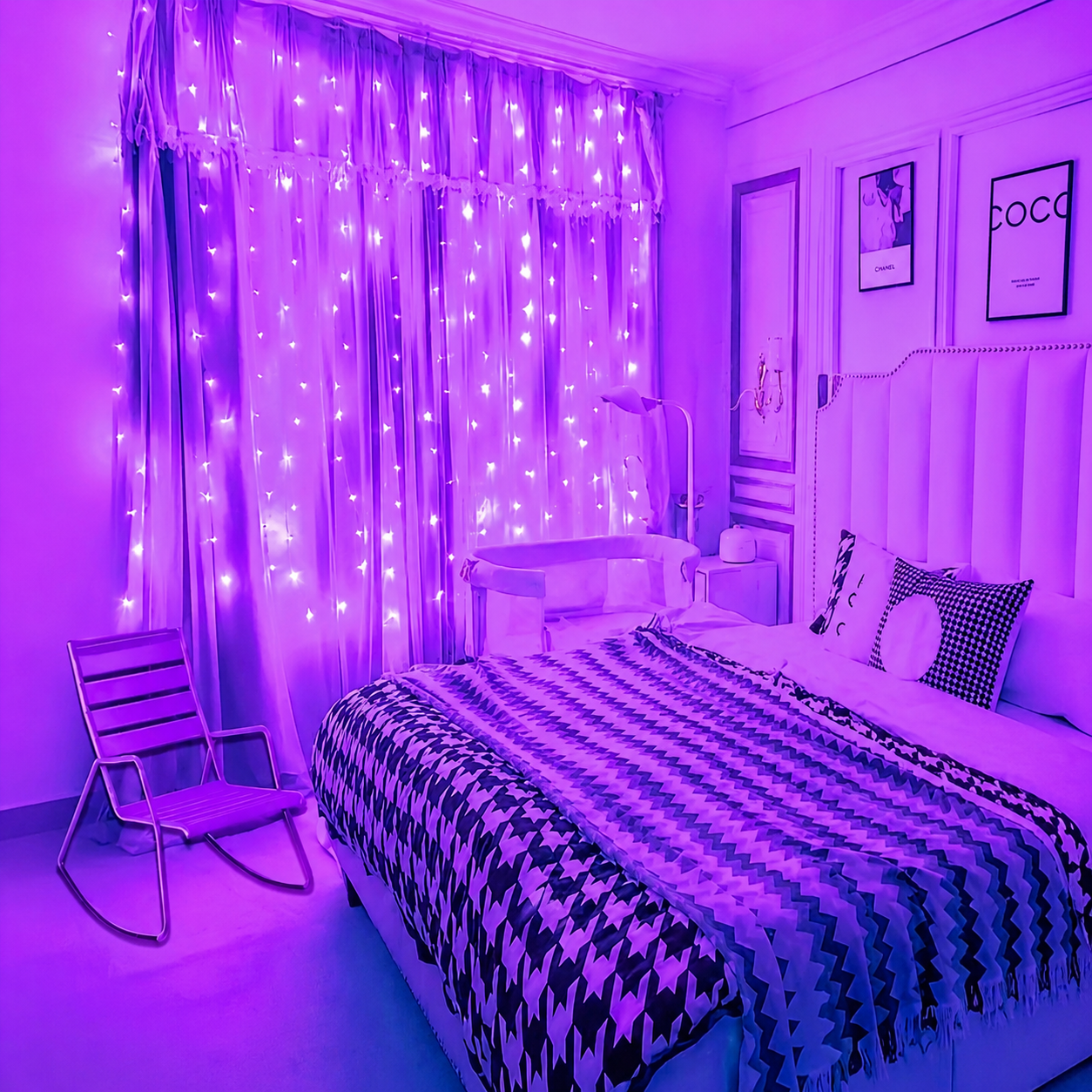 LED Curtain Christmas Lights With Remote Control  