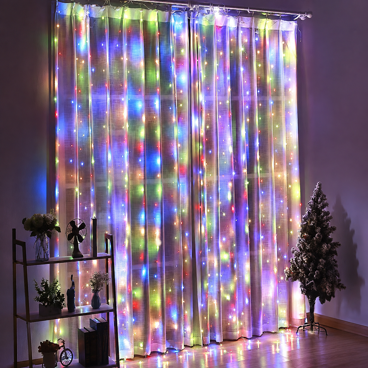 LED Curtain Christmas Lights With Remote Control  