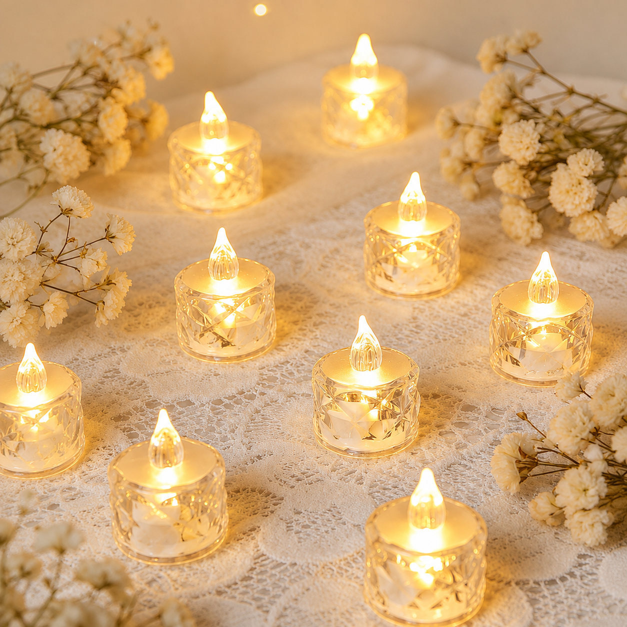 Flameless LED Tea Lights For Christmas Decor